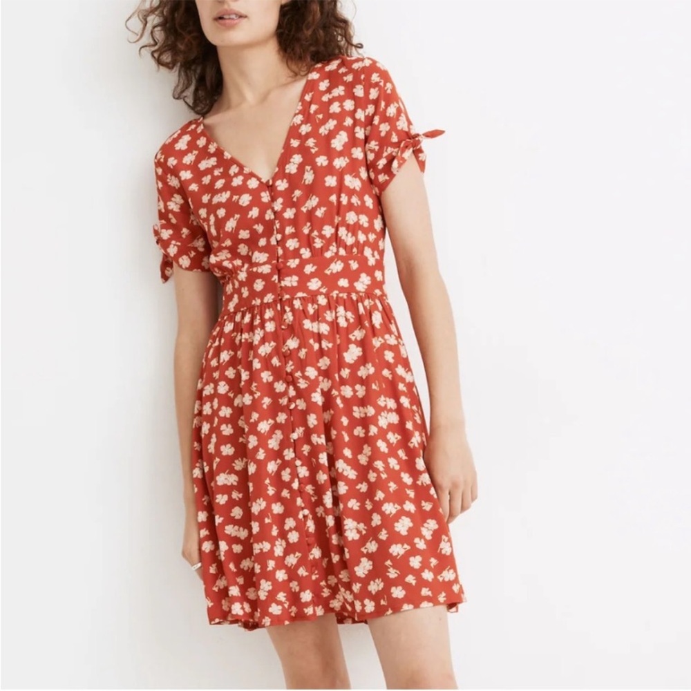 BOGO! Madewell Retro Dress Happy Hibiscus Floral Print Size 10
